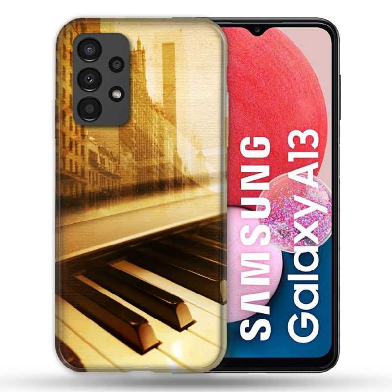 Coque Pour Samsung Galaxy A13 Musique Piano Retro