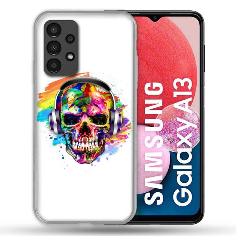 Coque Pour Samsung Galaxy A13 Tete de Mort Tag