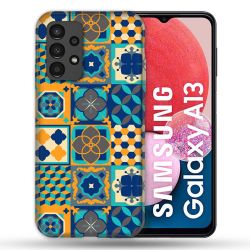 Coque Pour Samsung Galaxy A13 Texture Carreau Ciment Orange