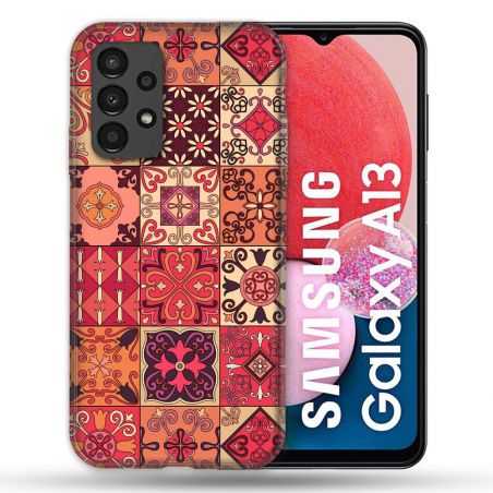 Coque Pour Samsung Galaxy A13 Texture Carreau Ciment Rouge