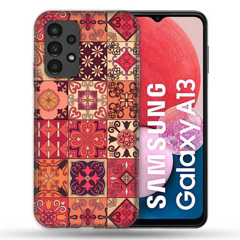 Coque Pour Samsung Galaxy A13 Texture Carreau Ciment Rouge