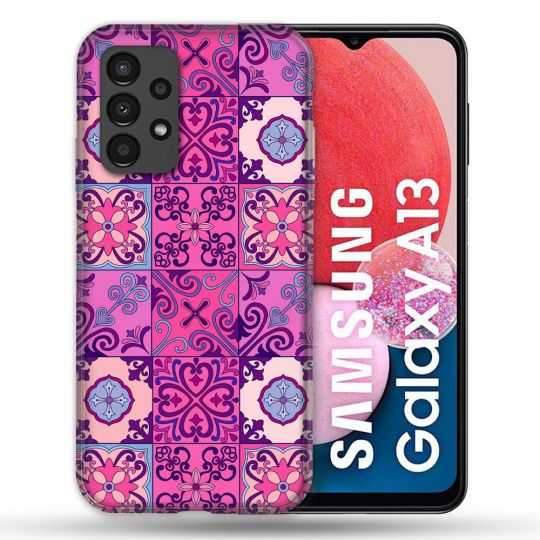 Coque Pour Samsung Galaxy A13 Texture Carreau Ciment Violet