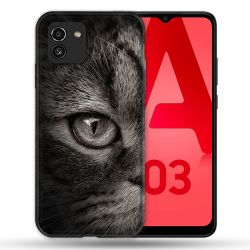 Coque Pour Samsung Galaxy A03 Animal Chat Gris