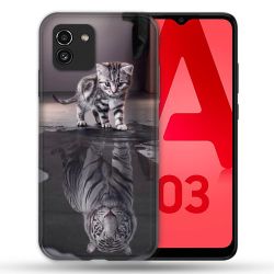 Coque Pour Samsung Galaxy A03 Animal Chat Reflet