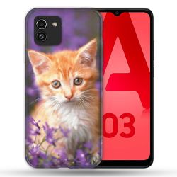 Coque Pour Samsung Galaxy A03 Animal Chat Violet