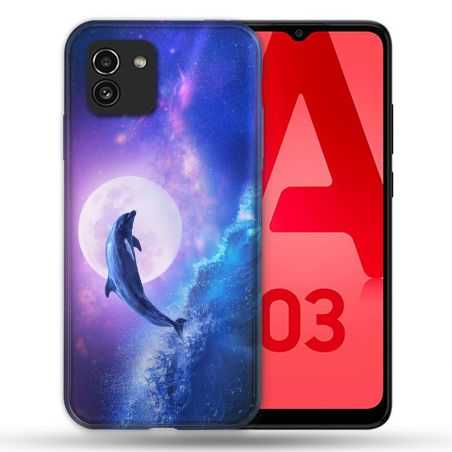 Coque Pour Samsung Galaxy A03 Animal Dauphin Vague