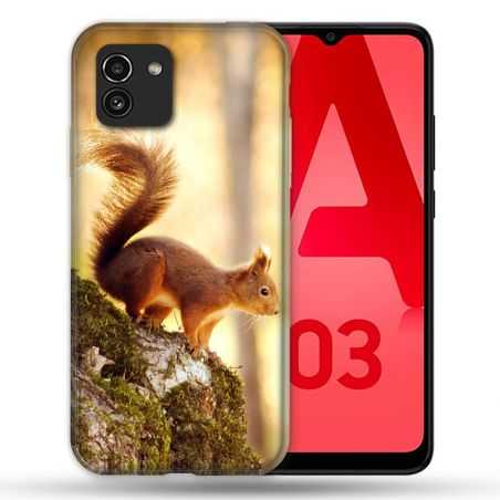 Coque Pour Samsung Galaxy A03 Animal Ecureuil Bois