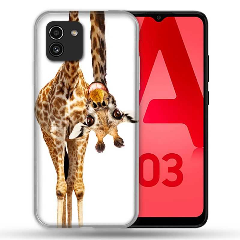 Coque Pour Samsung Galaxy A03 Animal Girafe Blanche