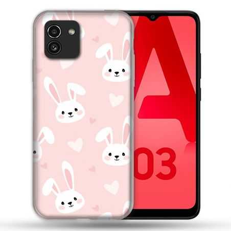 Coque Pour Samsung Galaxy A03 Animal Lapin Rose
