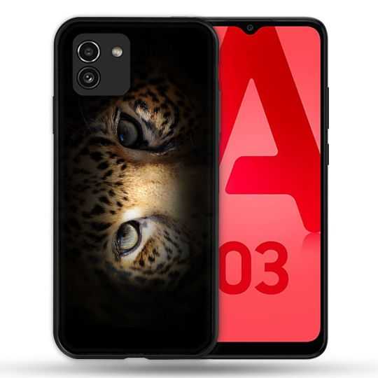 Coque Pour Samsung Galaxy A03 Animal Leopard Yeux