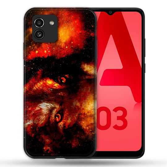 Coque Pour Samsung Galaxy A03 Animal Loup Espace