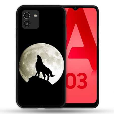Coque Pour Samsung Galaxy A03 Animal Loup Noir