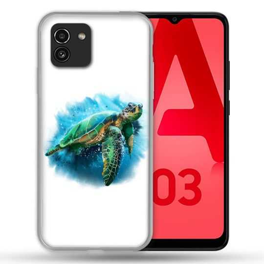 Coque Pour Samsung Galaxy A03 Animal Tortue Blanche multicolore