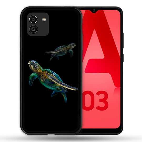Coque Pour Samsung Galaxy A03 Animal Tortue Noire multicolore