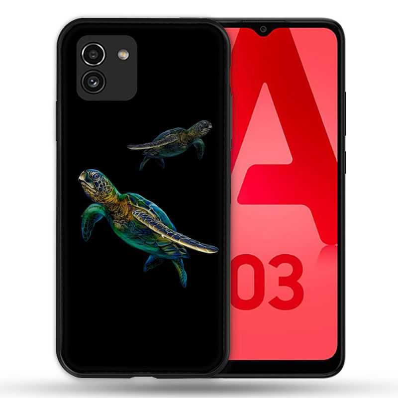 Coque Pour Samsung Galaxy A03 Animal Tortue Noire multicolore