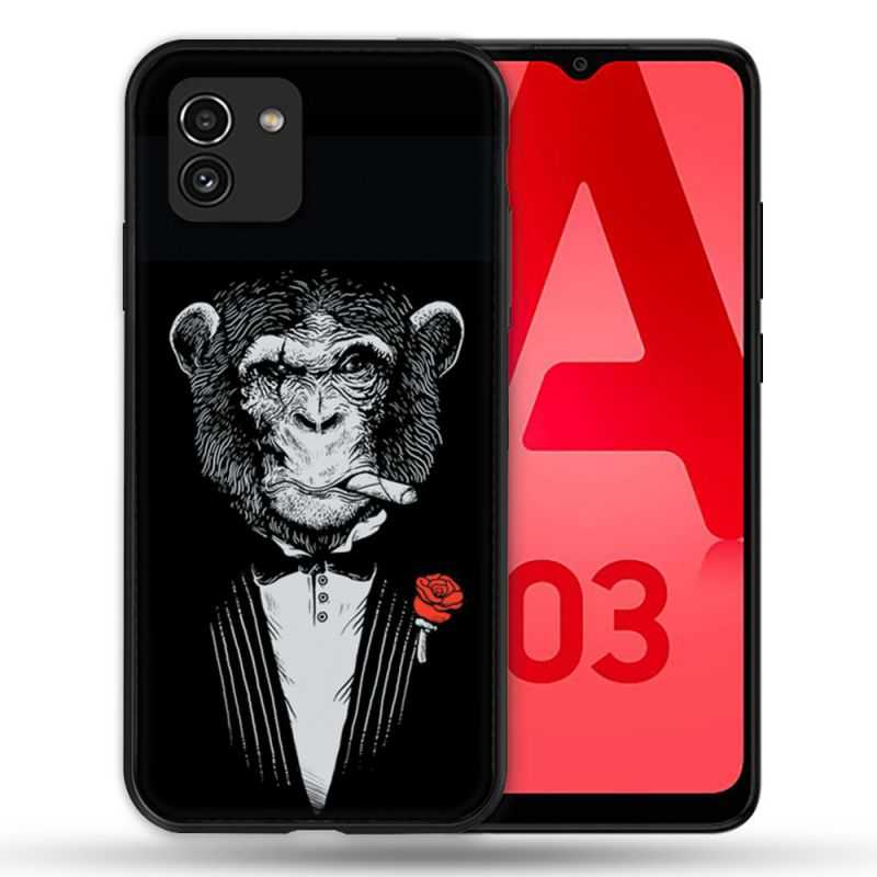 Coque Pour Samsung Galaxy A03 Decale Singe Mafia