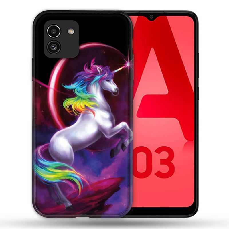 Coque Pour Samsung Galaxy A03 Fantastique Licorne Arc en ciel