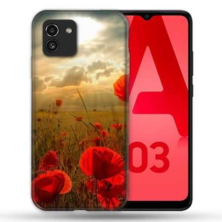 Coque Pour Samsung Galaxy A03 Fleur Coquelicot