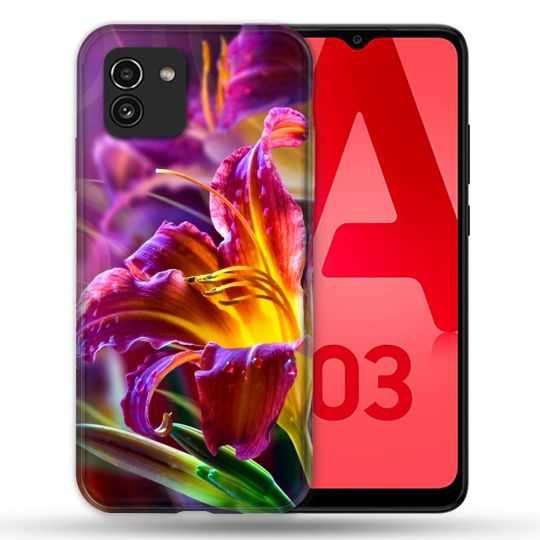 Coque Pour Samsung Galaxy A03 Fleur Lys Color