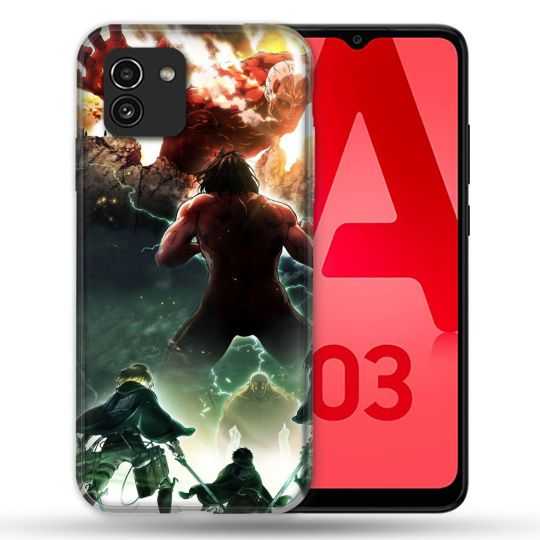 Coque Pour Samsung Galaxy A03 Manga Attaque Titans Combat