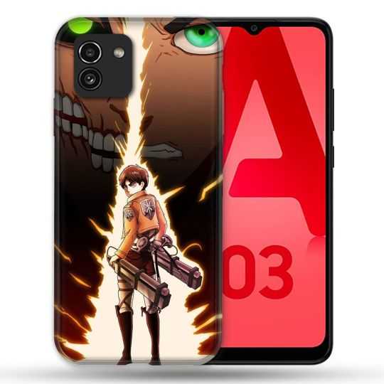 Coque Pour Samsung Galaxy A03 Manga Attaque Titans Eren Eclair