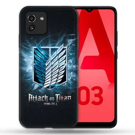 Coque Pour Samsung Galaxy A03 Manga Attaque Titans Noir