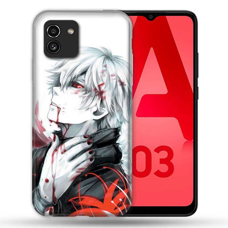 Coque Pour Samsung Galaxy A03 Manga Tokyo Ghoul Kaneki Blanc