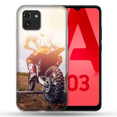 Coque Pour Samsung Galaxy A03 Moto Cross Soleil