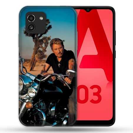 Coque Pour Samsung Galaxy A03 Musique Johnny Hallyday Moto