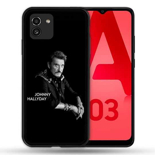 Coque Pour Samsung Galaxy A03 Musique Johnny Hallyday Noir