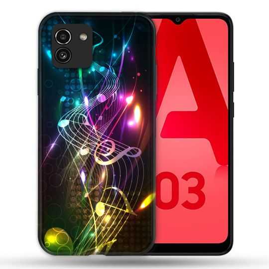 Coque Pour Samsung Galaxy A03 Musique Partition Multicolore