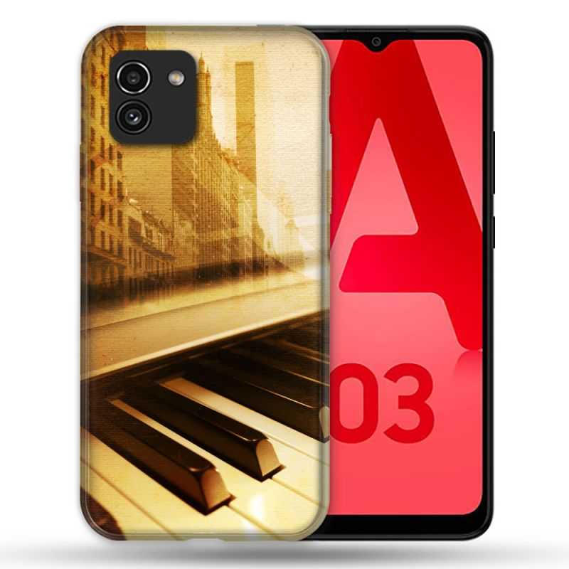 Coque Pour Samsung Galaxy A03 Musique Piano Retro