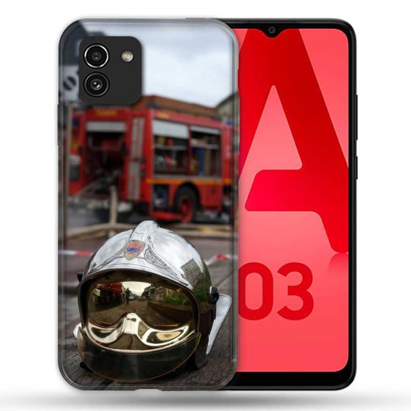 Coque Pour Samsung Galaxy A03 Pompier Casque Camion