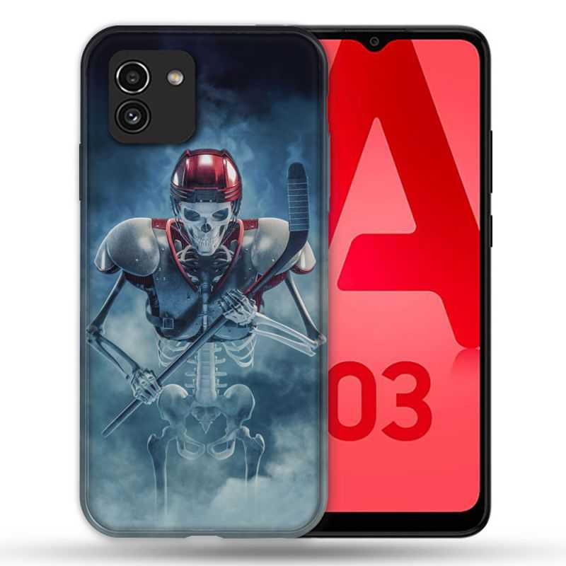 Coque Pour Samsung Galaxy A03 Sport Hockey Squelette