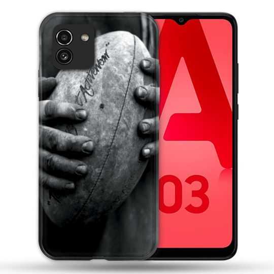 Coque Pour Samsung Galaxy A03 Sport Rugby Ballon Vintage