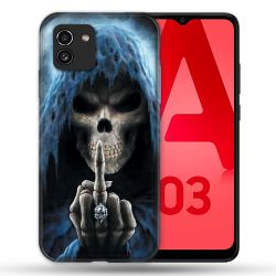 Coque Pour Samsung Galaxy A03 Tete de Mort Doigt