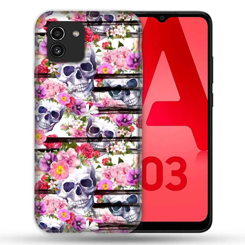 Coque Pour Samsung Galaxy A03 Tete de Mort Pattern