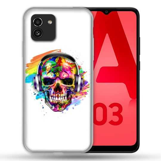 Coque Pour Samsung Galaxy A03 Tete de Mort Tag