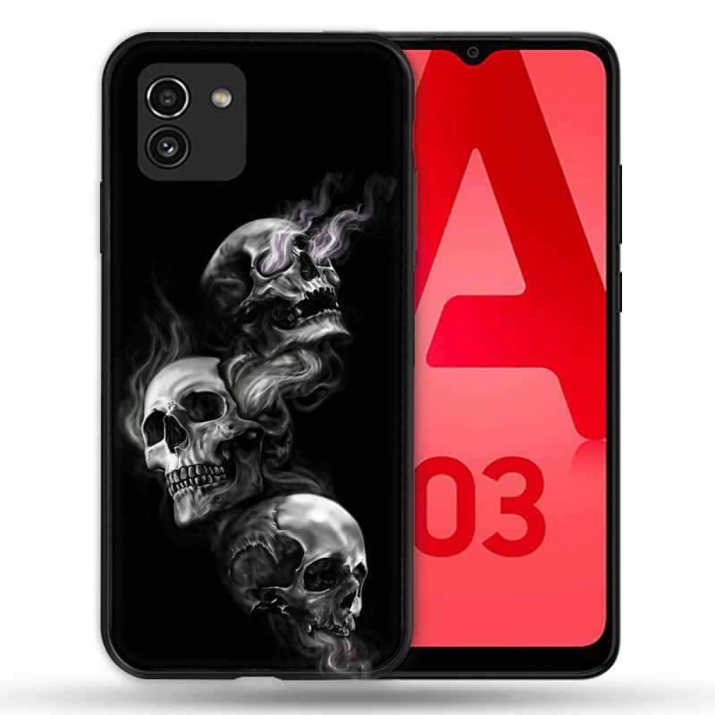 Coque Pour Samsung Galaxy A03 Tete de Mort Triple