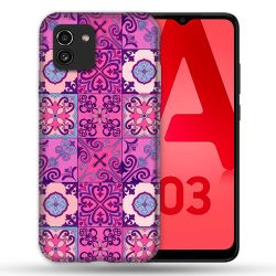 Coque Pour Samsung Galaxy A03 Texture Carreau Ciment Violet