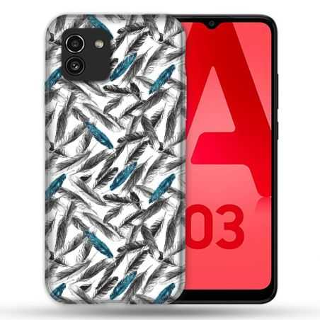 Coque Pour Samsung Galaxy A03 Texture Plume Canard