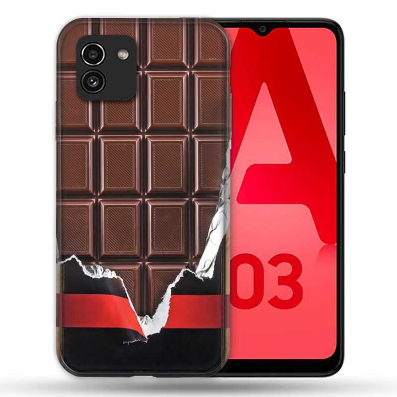 Coque Pour Samsung Galaxy A03 Texture Trompe Oeil Chocolat