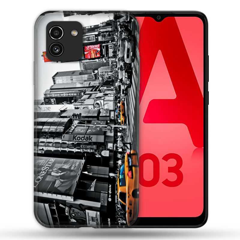 Coque Pour Samsung Galaxy A03 Voyage Amerique USA New York Taxi