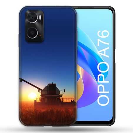 Coque Pour Oppo A76 Agriculture Moissonneuse Soleil