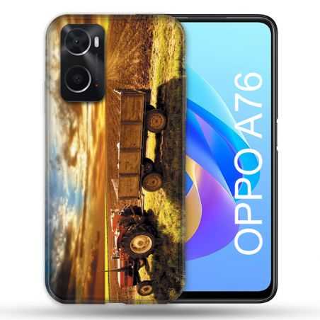 Coque Pour Oppo A76 Agriculture Tracteur Color