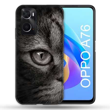 Coque Pour Oppo A76 Animal Chat Gris