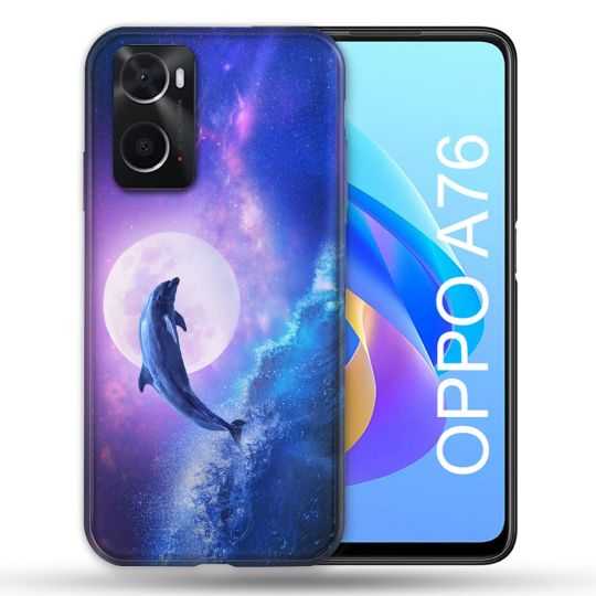 Coque Pour Oppo A76 Animal Dauphin Vague