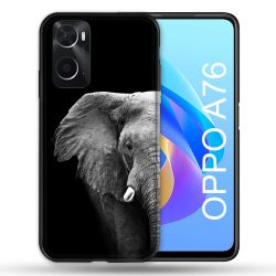 Coque Pour Oppo A76 Animal Elephant Noir