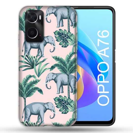 Coque Pour Oppo A76 Animal Elephant Pattern