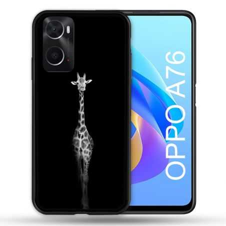 Coque Pour Oppo A76 Animal Girafe Noire